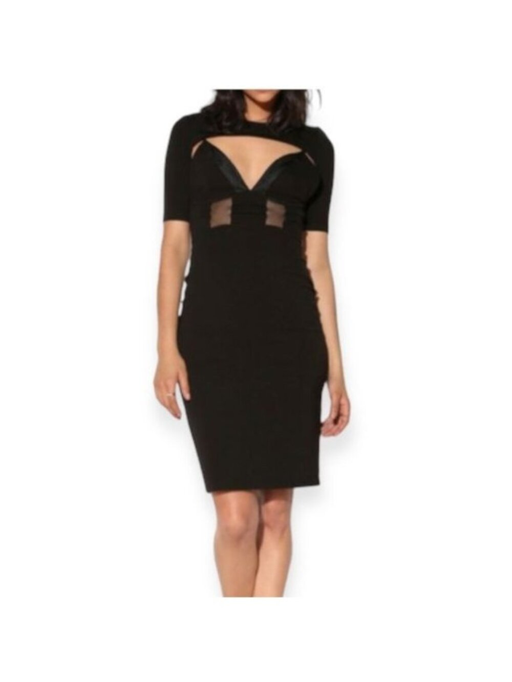 Stylestalker Black Bodycon Take Me Out Cut Out Dress, Size 2